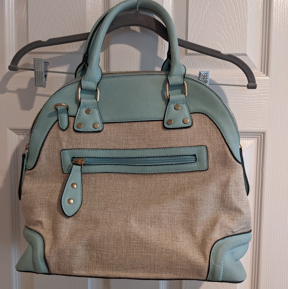 Blue and Khaki Satchel